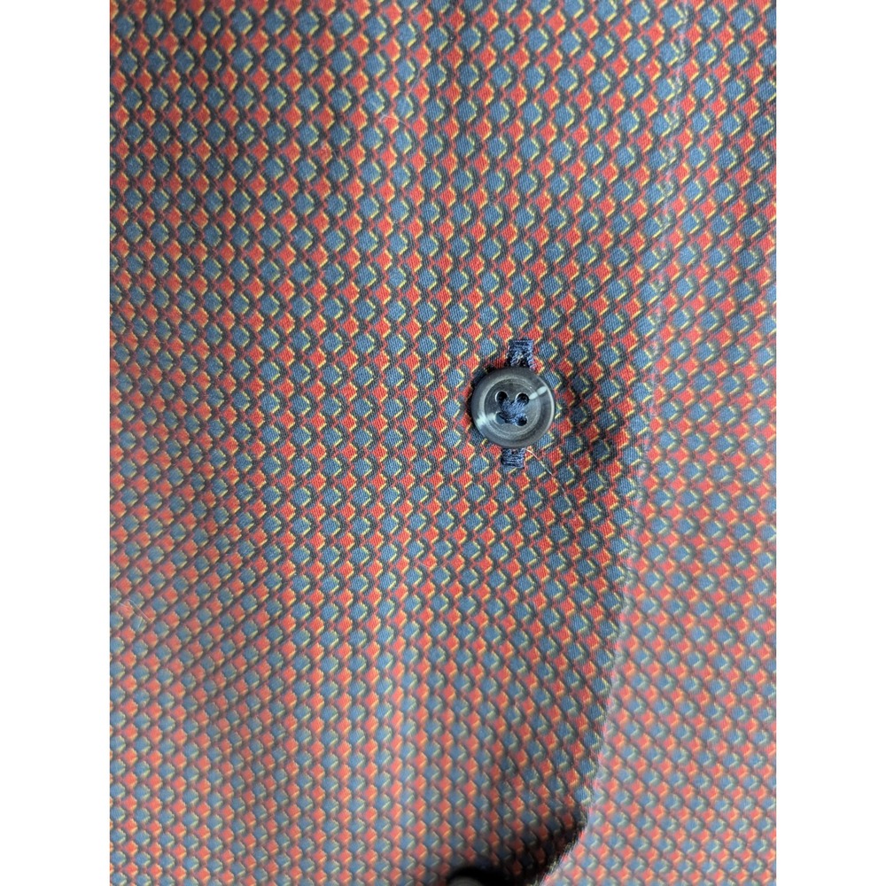 MARCELLO‎ Tailored Italian Fabric Mens Geometric Pattern Dress Shirt XXL - Picture 5 of 10